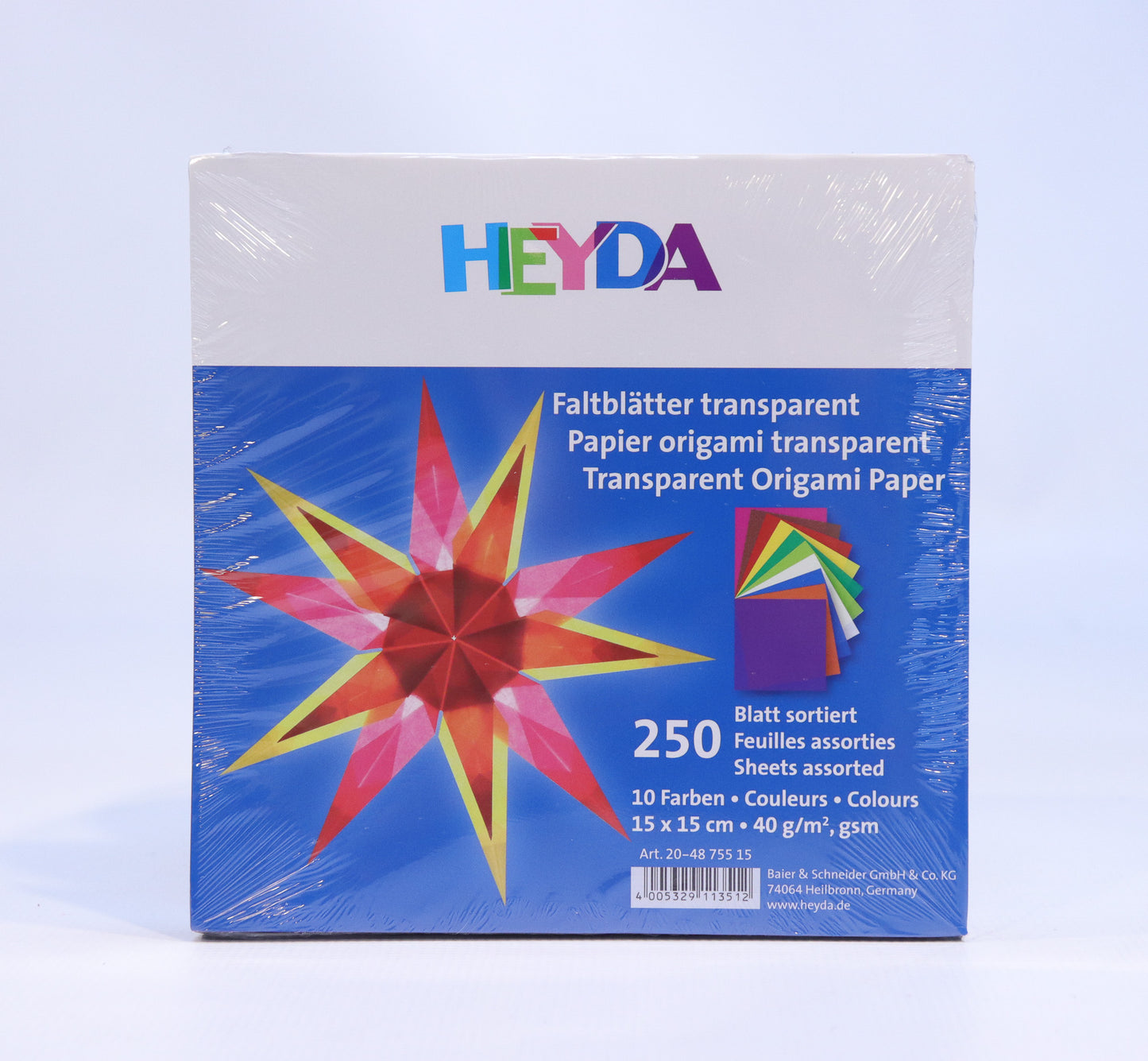 Heyda Glassen transparent kite paper 15 x 15 cm