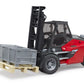 Bruder Linde HT160D forklift with pallet and 3 pallet cages