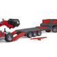 MAN TGA truck with low loader trailer and Manitou telehandler Telescopic  Loader MLT 633