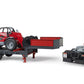 MAN TGA truck with low loader trailer and Manitou telehandler Telescopic  Loader MLT 633