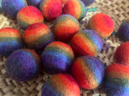 Felt Balls (Rainbow) 3.5cms