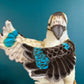 Plush Kookaburra puppet showing blue wing details