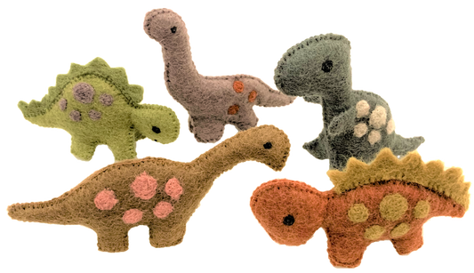 Set of 5 Felt Dinosaurs