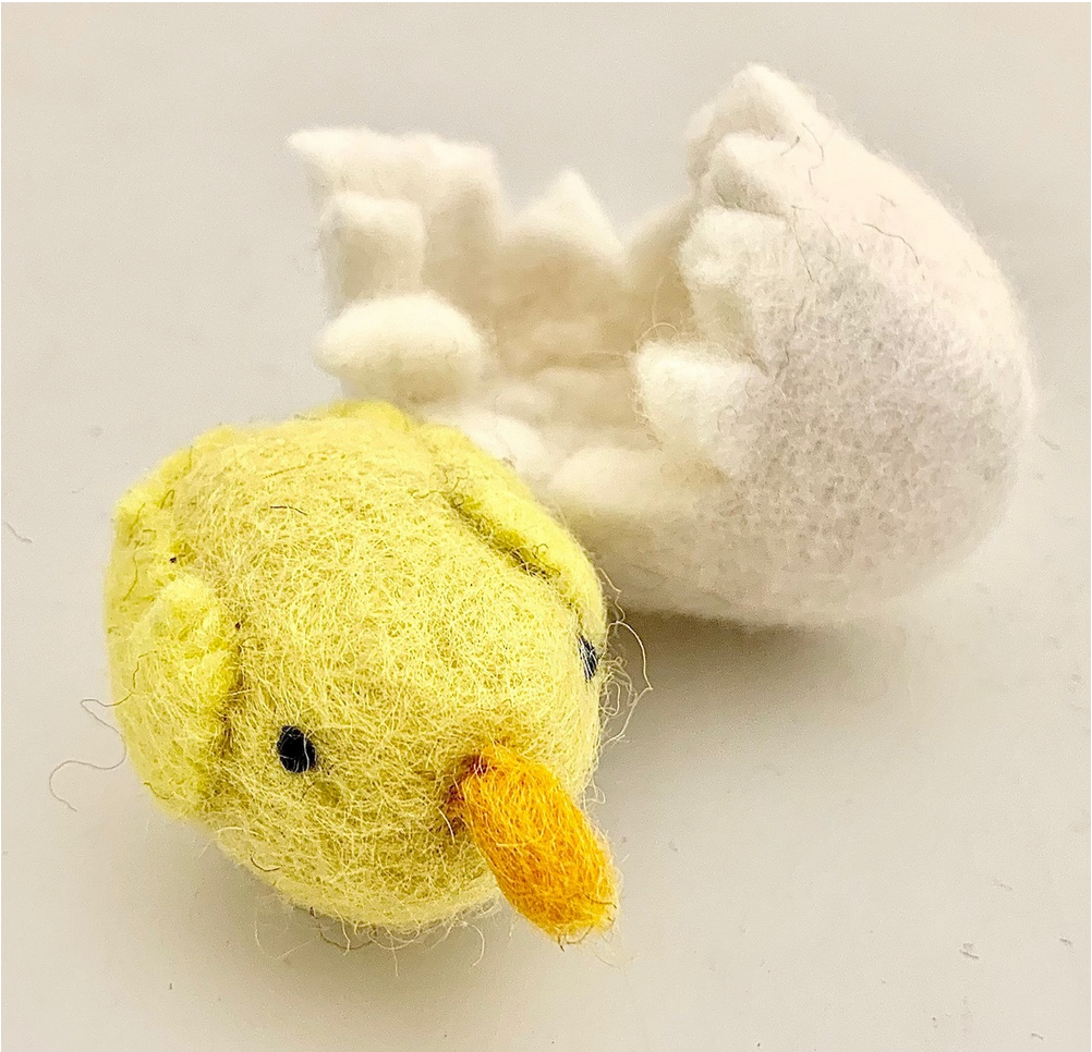 Felt Chicks in Eggs