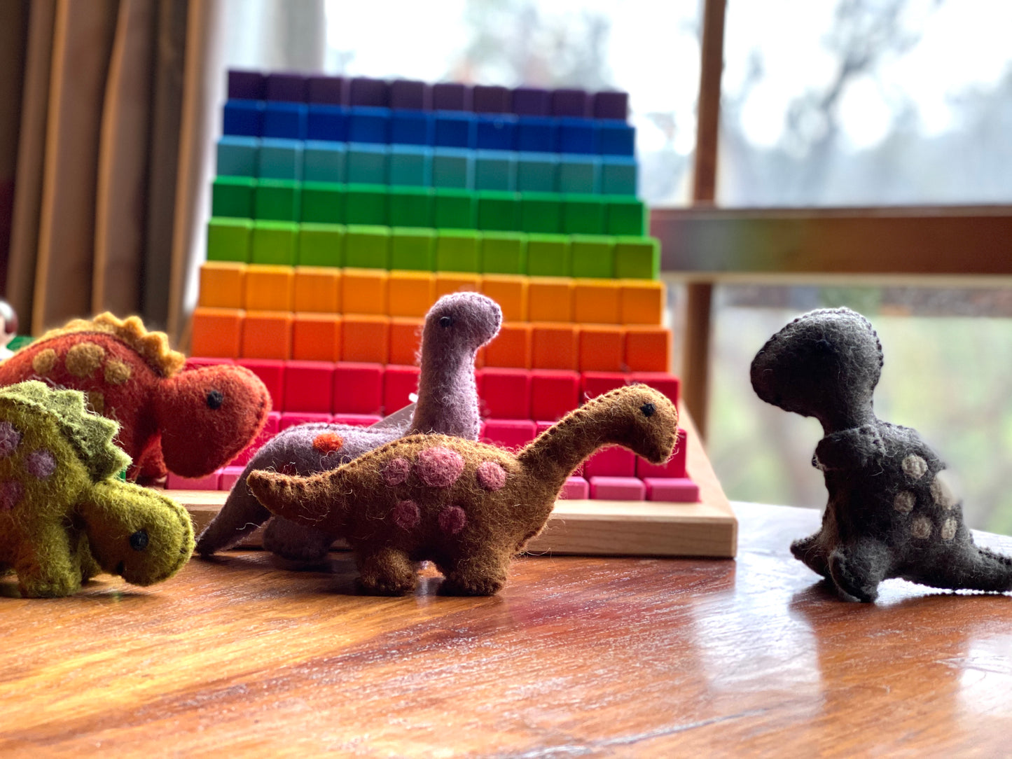 Set of 5 Felt Dinosaurs